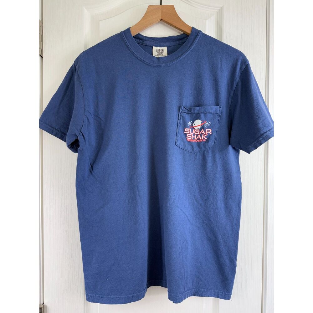 Sugar Shak Rosemary Florida Short Sleeve Pocket T Shirt Blue Adult Size M